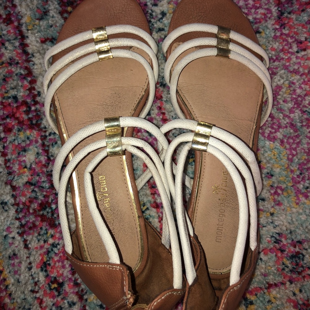 White and gold sandals